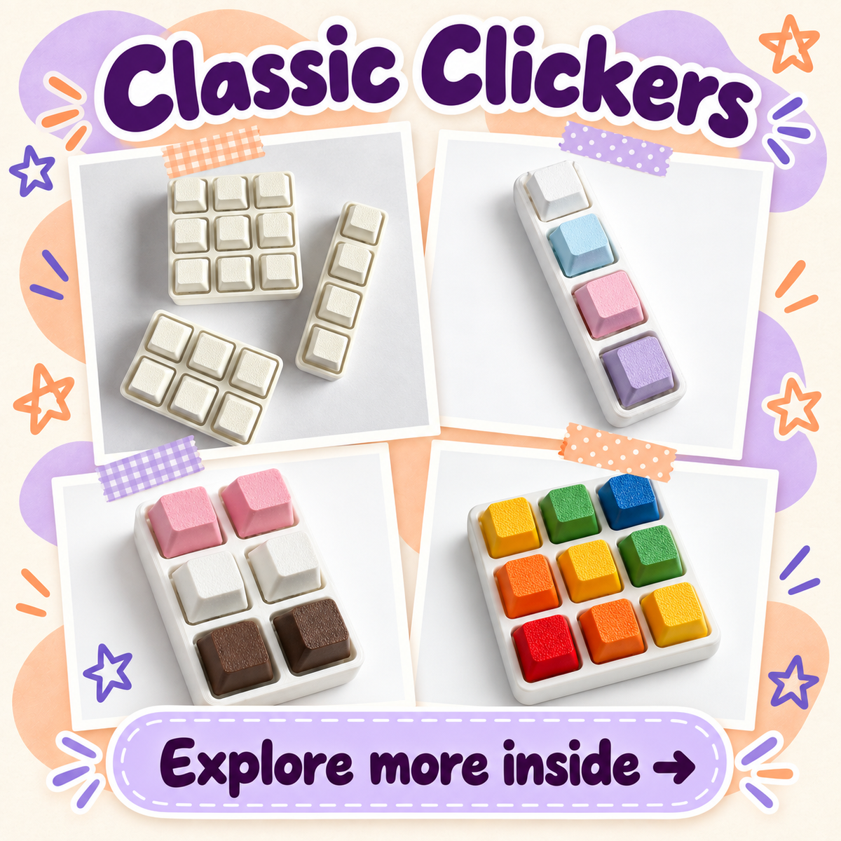 Classic Clickers in multiple sizes and colors — Explore more inside