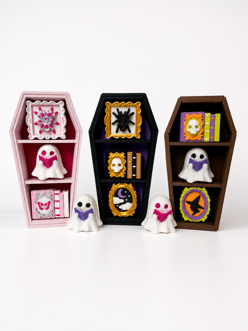 Coffin Bookcase Clicker gothic mechanical fidget toy