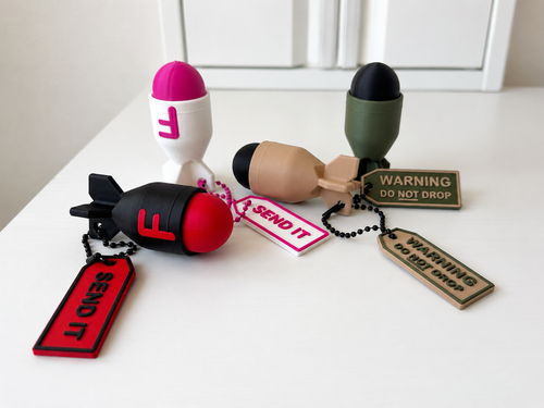 F-Bomb Clicker mechanical fidget keychain